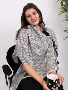 Diamond Pattern Button Shawl